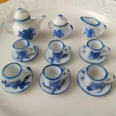 ミニチュアティーセット ブドウ柄 陶器製