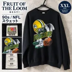 90s NFL スウェット FRUIT OF THE LOOM XXL 黒