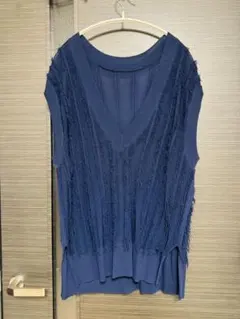 OPAQUE.CLIP ネイビー フリンジ セットアップ