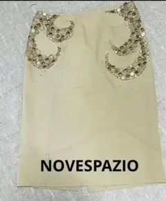 NOVESPAZIO タイトスカート ビジュー装飾 ベージュ 別注ラインストーンのサムネイル