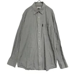 エレメントオブシンプルライフ　チェック長袖シャツ　グレー　L