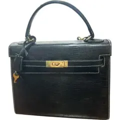 大人気✨ノーブランド ハンドバッグ カデナ 南京錠 鍵付き レザー 2way黒