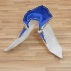 ハンドメイド ねんどろいどどーる オビツ11 襟フード付 金ラインマント 白＆青のサムネイル