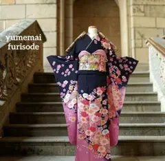 成人式　高級振袖フルセット 黒地桜のサムネイル