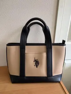 U.S. POLO ASSN. トートバッグ ベージュ ブラックのサムネイル