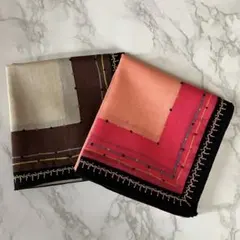 【MICHEL KLEIN】ハンカチ 2枚セット ピンク ベージュ 未使用