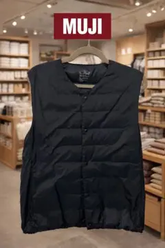 ★MUJI★軽量ダウンノーカラーベスト★Lサイズ