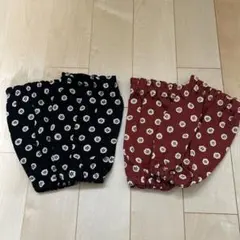 花柄リブ編みアームカバー2色セット