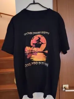 魔女 グラフィック プリント 半袖 Tシャツ ブラック