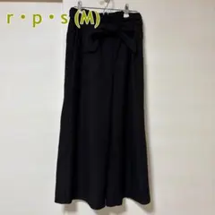 最大値下げ！【r・p・s】 黒 リボン付きガウチョパンツ Mサイズ