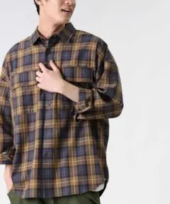 BACK NUMBER ビッグシルエットチェック柄シャツ