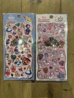 正規品ディズニー アリス　マリーちゃんプチドロップステッカー2枚セット