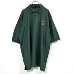 Y2Kヴィンテージ・ビッグポロシャツ ワイド ダークグリーン3XL 特大