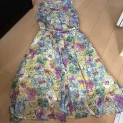 花柄 ノースリーブ ワンピース ベルト付きのサムネイル