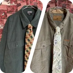 コ*ラ様 US古着 フェイクスエードシャツ　長袖 くすみグリーン　グリーン