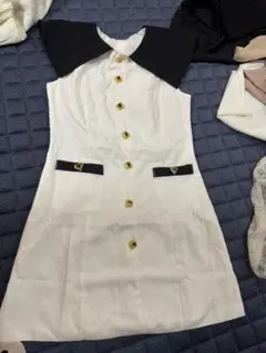 ノースリーブシャツワンピース ホワイト ブラック最終値下げ