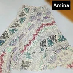 Amina アミナ INDIA製 アシンメトリーロングスカートのサムネイル