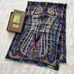 ETRO 超大判ストール モダール カシミヤ ペイズリー柄 夏の冷房