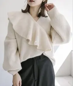 【mystic】マルチカラー付きニット