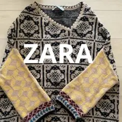【早い者勝ち】ZARA 幾何学模様 ニット セーター XS S 個性的