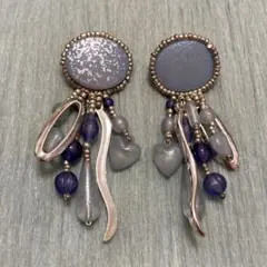 ヴィンテージ　ドロップデザインピアス