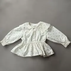 Cottoli ドット柄 フリル襟 シャツ