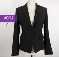 美品【MOGA】無地　長袖ジャケット　ブラック　2 上質