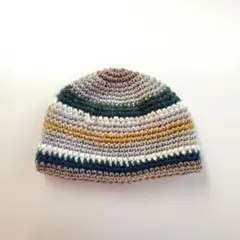 ビーニー　ニット帽　ハンドメイド　マスタード　ブルー　グリーン　ブラウン　グレー