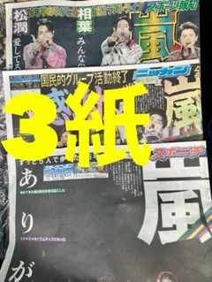 嵐 新聞 3紙セット 2026年6月1日 スポーツ報知 ニッカン スポニチ