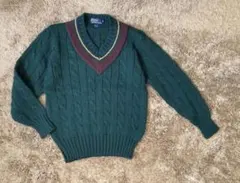 ポロ ラルフ ローレン チルデン ニット セーター Vネック ポロバイ ケーブル