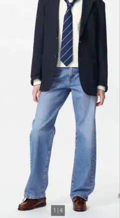 【送料込み】UNIQLO 丈長めJWAストレートジーンズ 27インチ BLUE