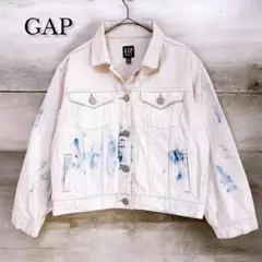 ギャップデニム　タイダイ柄デニムジャケット　Gジャン　ショート丈　XS