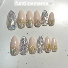 春ネイル ネイルチップ 現品 即日発送 ピンク オーロラ ラメ ホロ ギャル