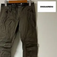 Dsquared2/レザー切り替え バイカーパンツ/46/カーキ/イタリア製