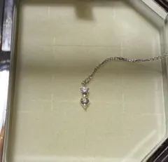 4℃ シルバー　ネックレス　2連ストーン　Canalカナルヨンドシー　オルゴール