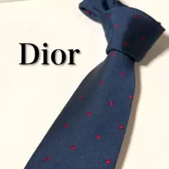 【美品】 Dior ディオール 小紋 ネイビー系 ネクタイ