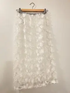 GALLARDAGALANTEセレクト フラワーフェザー刺繍シースルースカート