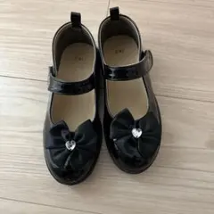 黒のリボン付きフォーマルシューズ 18.0