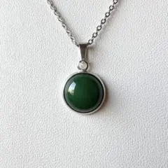 グリーン翡翠❇️天然石ネックレス✧