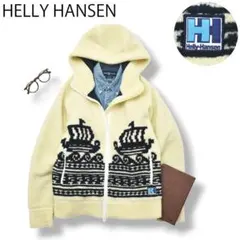 ヘリーハンセン ボアフリース パーカー WL ノルディック クリームxネイビー♪