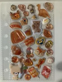 (78)【オレンジ系】立体 おすそ分け シール交換 シール帳 まとめ割 完成品