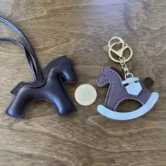 馬型チャーム　ブラウン2個セット