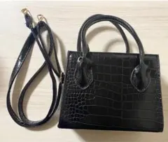クロコ型押しミニショルダーバッグ