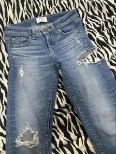 GYDA SIDE RIPPED スキニーデニムパン ツ