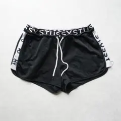 STUSSY ロゴ入り メッシュ ショートパンツ ブラック レディースのサムネイル