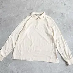 ダックスDAKS ゴルフ ハーフジップ刺繍ロゴチェック長袖ポロシャツ 綿100％のサムネイル