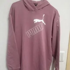 PUMA ピンク ロングフード付きパーカー