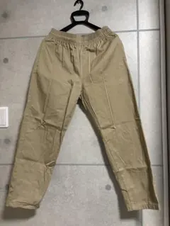 GU メンズワイドパンツ ベージュ イージーパンツ ゴムウエスト ジーユー M