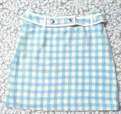 y2k クレージュ/ギンガムチェック/ニットミニスカート/38