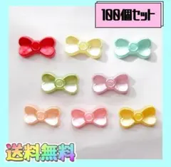 即購入OK新品《ハンドメイド》メタリックリボン　デコパーツ　プラパーツ　100個